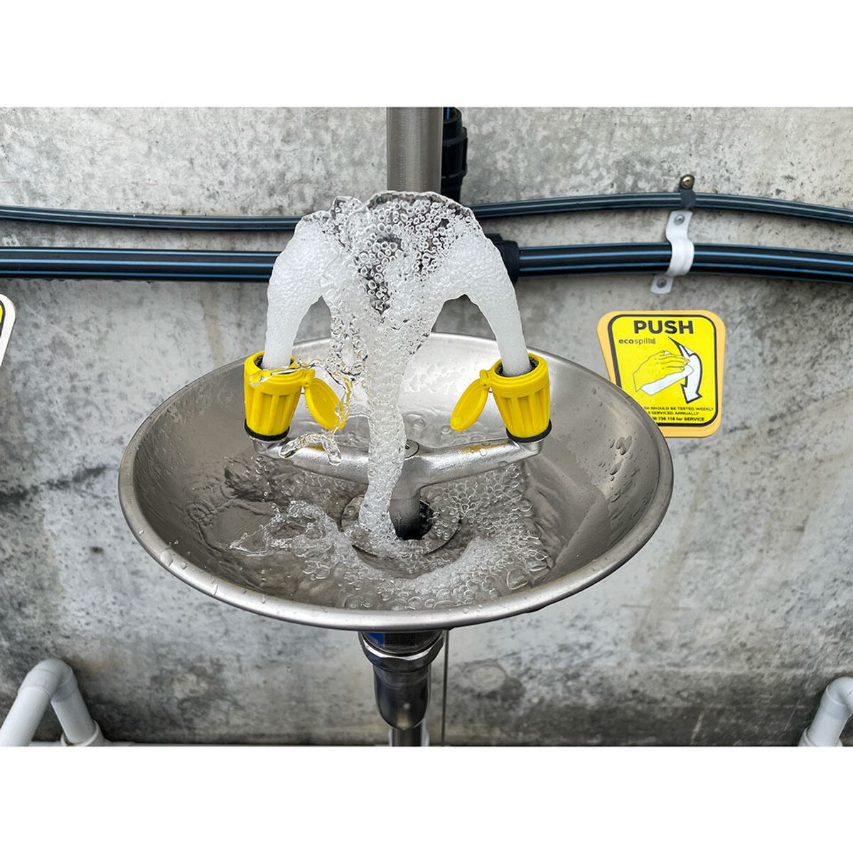 ECO-63000-F Combination Shower Eyewash Unit Hand/Foot Operated | Safety Showers | Combo Shower Eyewash | Ecospill | Brisbane Sydney Melbourne Perth Adelaide Canberra Townsville Australia